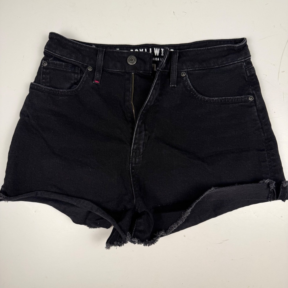 Idyllwind Fueled by Miranda Lambert Black Denim Cutoff Shorts Raw Hem Size 6